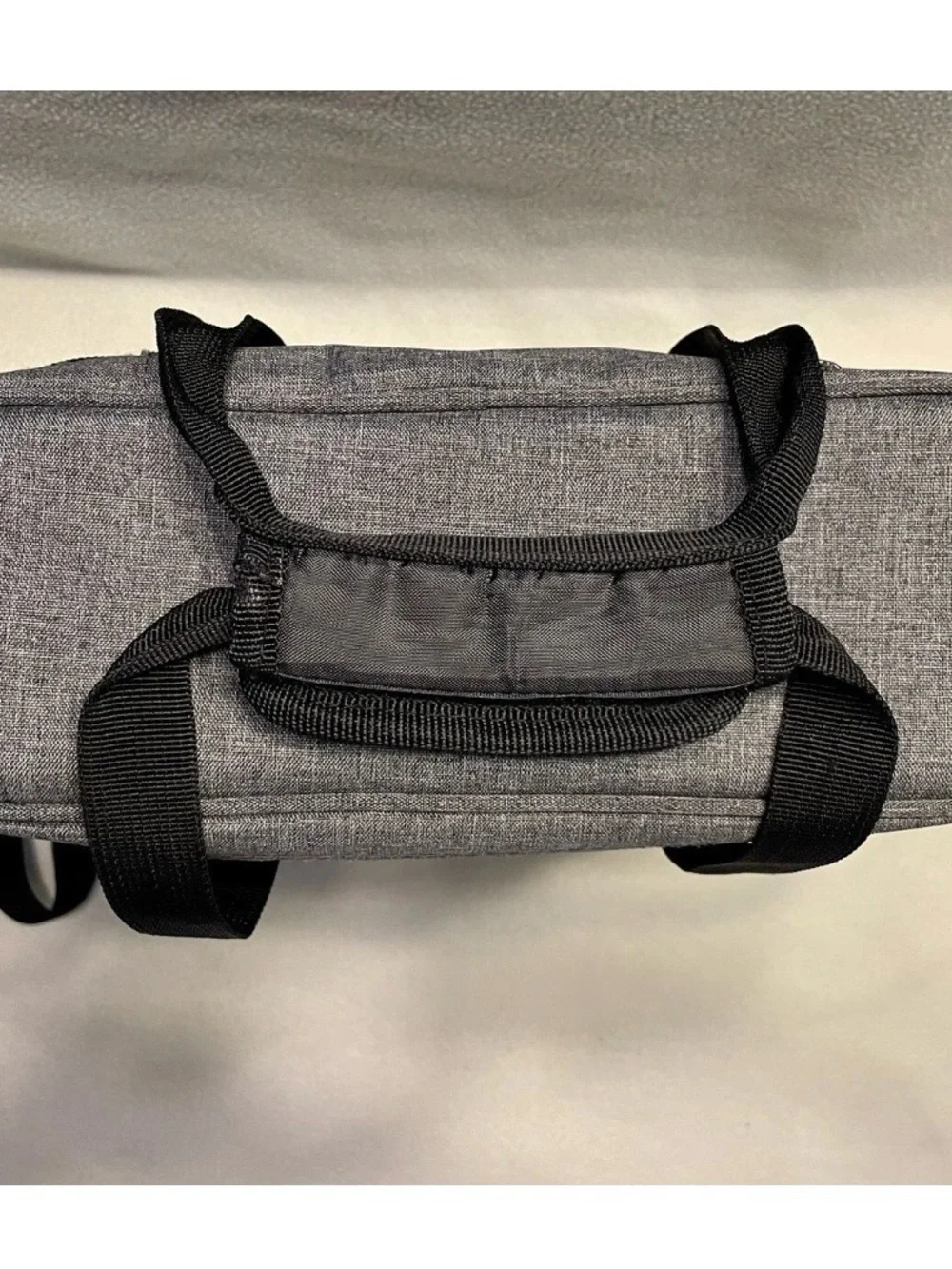 Insulated Gray Tote 3 Bottle Wine Cooler Bag with Adjustable Shoulder Strap